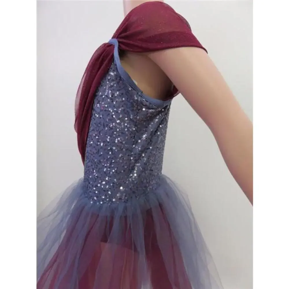 Pre-Owned Dance Costume Weissman 8162 Medium Child Purple Ballet Sequin